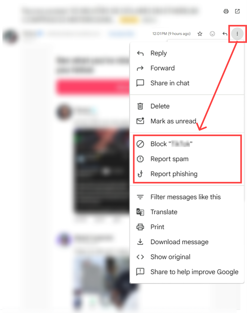 How to block and report phishing emails in Gmail